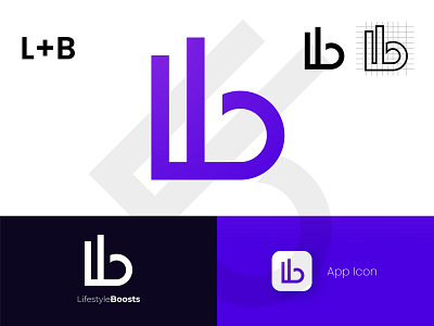 Lifestyle Boost LOGO dribble brand identity design clean logo gradient lettermark logo logo logodesign minimalist logo design