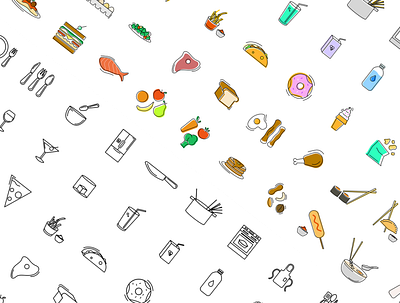 50 Food and Beverage Icons design icon icon set vector