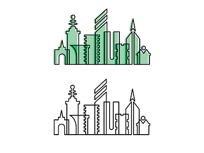 5 City Outline Illustrations