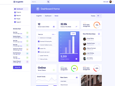 InsightKit – Dashboard UI Kit app design ui ui design ux vector web