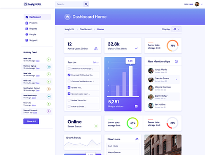 InsightKit – Dashboard UI Kit app design ui ui design ux vector web