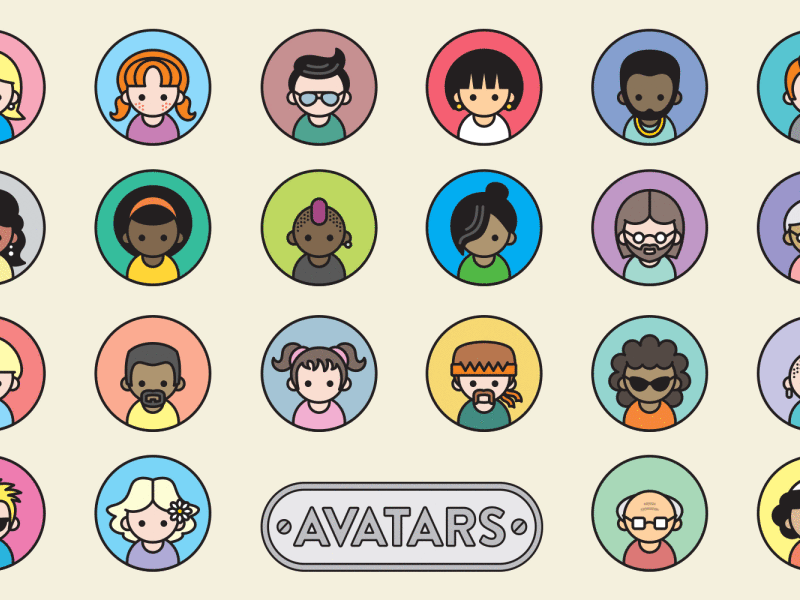 22 Avatar Icons design icon icon set illustration ui ui design ux vector web