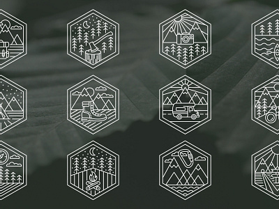 12 Nature Badges design icon icon set icons illustration ui ui design ux vector web