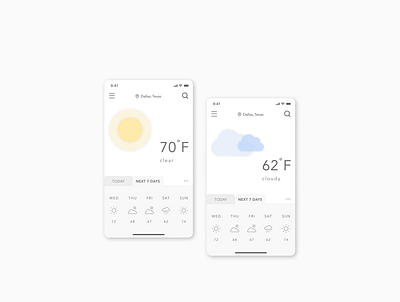 Weather App design mobile mobile app simple ui