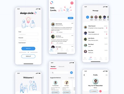 UI/UX Mentorship Mobile App branding message mobile mobile app product design simple ui ux