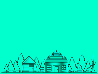 The cabin in the woods cabin illustration illustrio line outline woods
