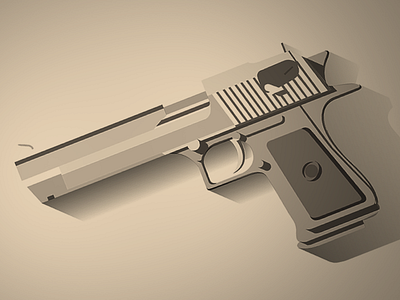 Desert Eagle firearm gun illustration pistol weapon