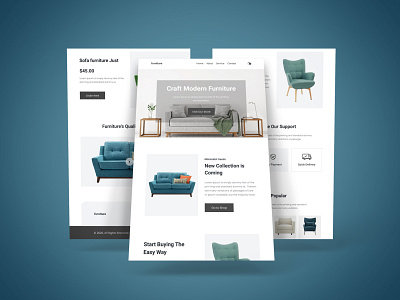 Furniture e-Commerce Website Landing Page architecture design furniture home page landing page shop store ui ui design website website template