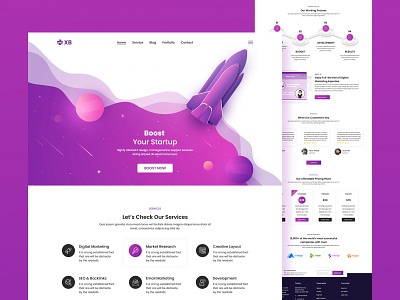 Startup Landing Page Design 3d animation branding graphic design startup website ui