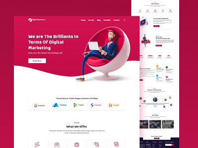 Marketing Agency Landing Page 3d branding graphic design logo ui website