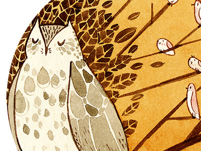 The Owl and the Birds aesop birds fables fairytales illustration kailey lang owl