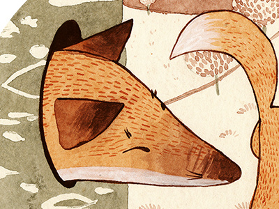 The Swollen Fox aesop fables fairytales fox illustration
