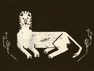 White Lion illustration kailey lang lion printmaking silkscreen