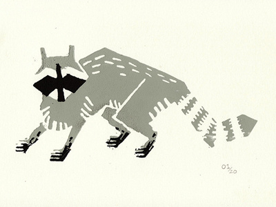 Raccoon Screenprint