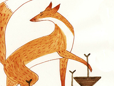 Stepping Fox fox illustration watercolour