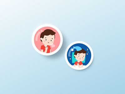 wheezo - symptom buttons app design icon illustration ui vector