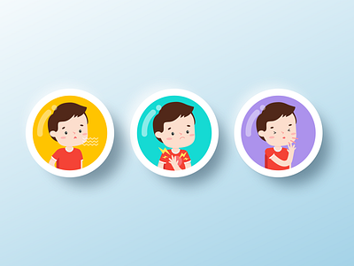 wheezo - symptom buttons 2 app design icon illustration ui vector