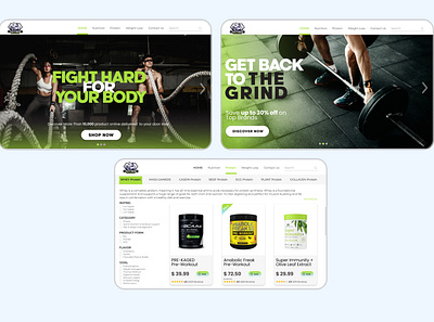 Gym Supplement Online Store app app design concept fitness app gym ipad marketplace supplement typogaphy ui ux vector web