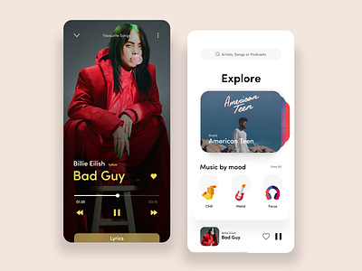 Music Player concept adobexd app app design branding design illustration interface ios music app typography ui ux