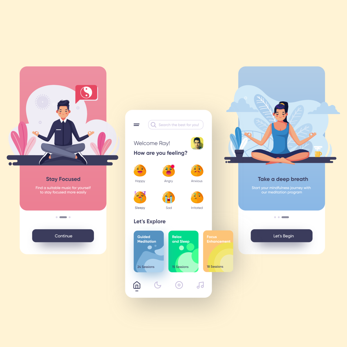 Meditation App by Shivam Rai on Dribbble