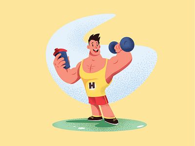 Gym Bodybuilder Illustration