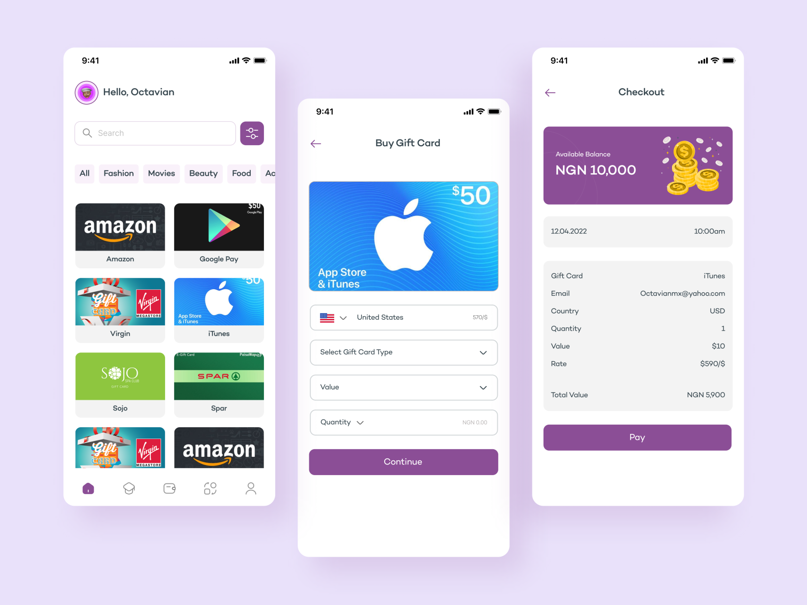 Gift Card Exchange by Octavian Designer on Dribbble