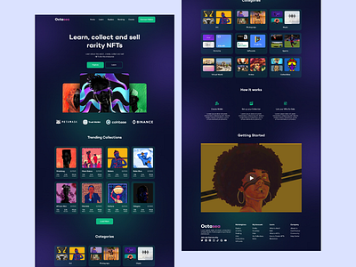 NFT Marketplace Landing Page 3d app aurora background branding colorful defi design design ui web dailyui logo app illustration inspiration landingpage logo nfts octavianmx ui uiux ux vector web3