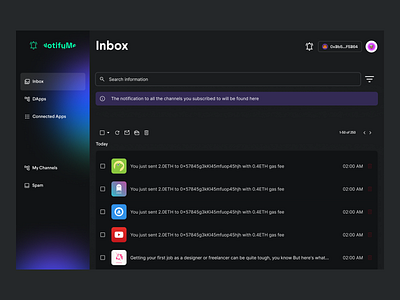 Defi - Push Notification Inbox