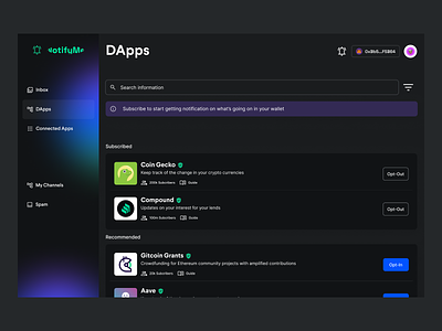 DApps Opt-in blockchain crypto dapp defi design dex landing page wallet web3