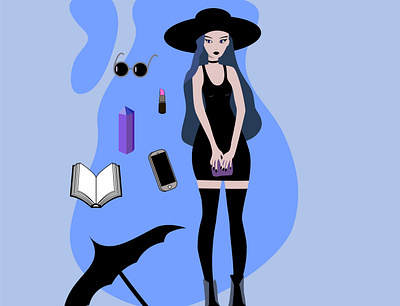 Witch girl digital art drawing flat girl illustration vector vector art witch witch girl