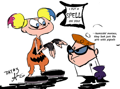 Spooky art DAY 3. 1 cartoonber clip studio paint dexter´s lab illustration