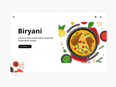 Food website landing page