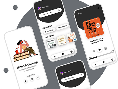 Audiobook ui app design app designer app ui app ui design app uiux branding design typography ui uidesign uidesigner uiux user experience user interface design userinterface ux uxdesign