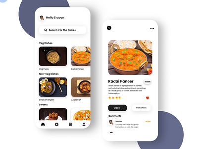 Recipe app ui app design app ui app uiux appui branding design designer typogaphy ui uidesign uidesigner uiux user experience ux uxdesign