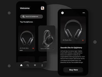 Headphones app design app ui appdesign appdesigner appui appux branding branding design design ecommerce app ecommerce design ui uidesign uidesigner uiux user experience ux uxdesign web