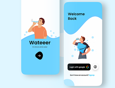 Water remainder app ui app design app ui app uiux log in login register sign in sign up signin signup ui uiux