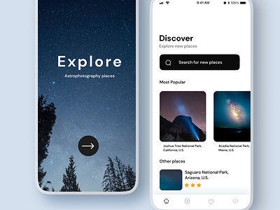 Astrophotography places ui