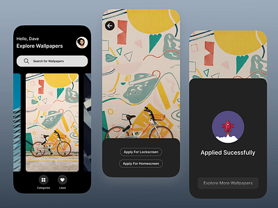 Wallpaper App ui app ui appdesign appdesigner appui appux branding branding design design ui uidesign uidesigner uiux user experience ux uxdesign wallpaperappui web