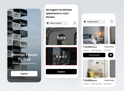 Rental Apartments App UI apartment app app design app uiux appdesign appdesigner brand mobile ui rentalapp rentalappui ui ui designer uidesign uiux ux uxdesign webdesign