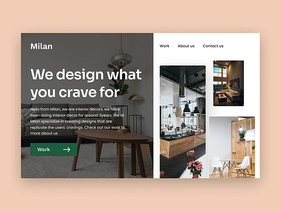 Interior decor landing page