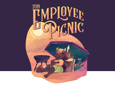 Employee Picnic illustration color design graphicdesign illustration texture type typography vector