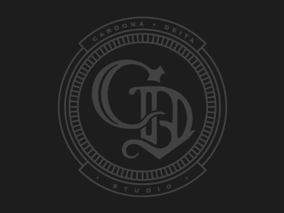 Cardona Deita Studio circle design logo mark monogram ornate seal stamp