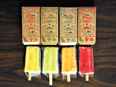 Taraska handmade ice lettering lollipops mexican packaging typography