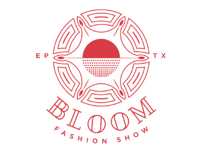 Bloom bloom circle design elpaso fashion logo mark ornate red seal stamp typography