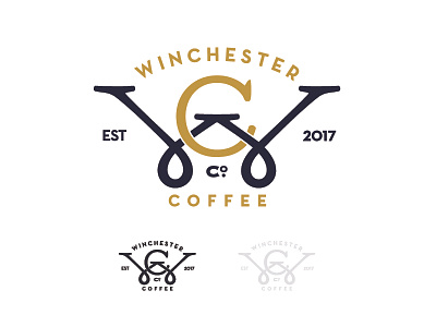 Winchester Coffee Co. blue branding coffee design emblem gold graphicdesign logo monogram