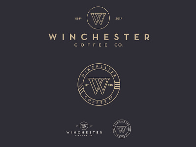 Winchester Coffee Co. Opt 2 branding coffee design emblem gold graphicdesign logo monogram seal