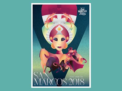Feria de San Marcos Poster color design feria gradients illustration mexico poster sanmarcos texture toros type typography