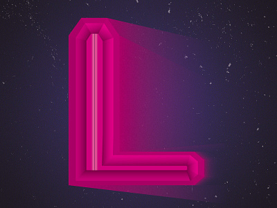 Type - L color design glow graphicdesign light magenta mineral pink texture type typography