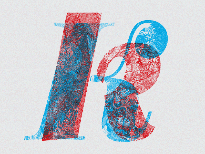 Type - K anaglyph animation cyan design duotone graphicdesign red type typography