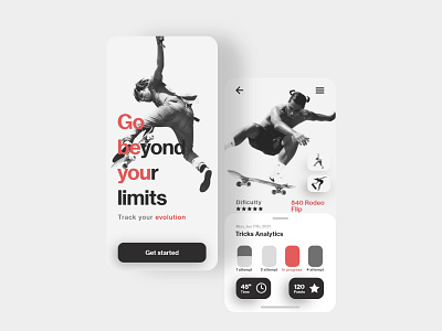 Skateboarding Concept App app branding design graphic design ui ux